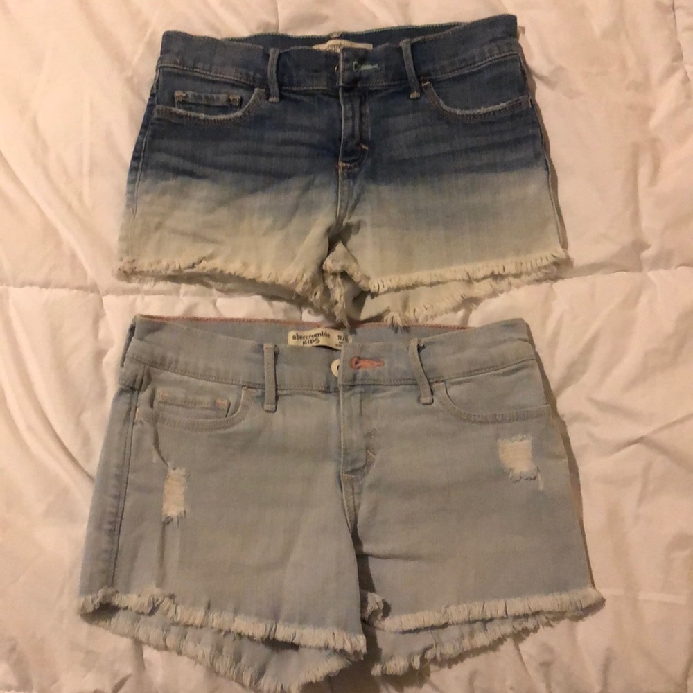 Two pairs of Abercrombie girls jean shorts